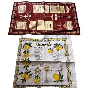 Cotton kitchen towels Made In France Burgundy & White